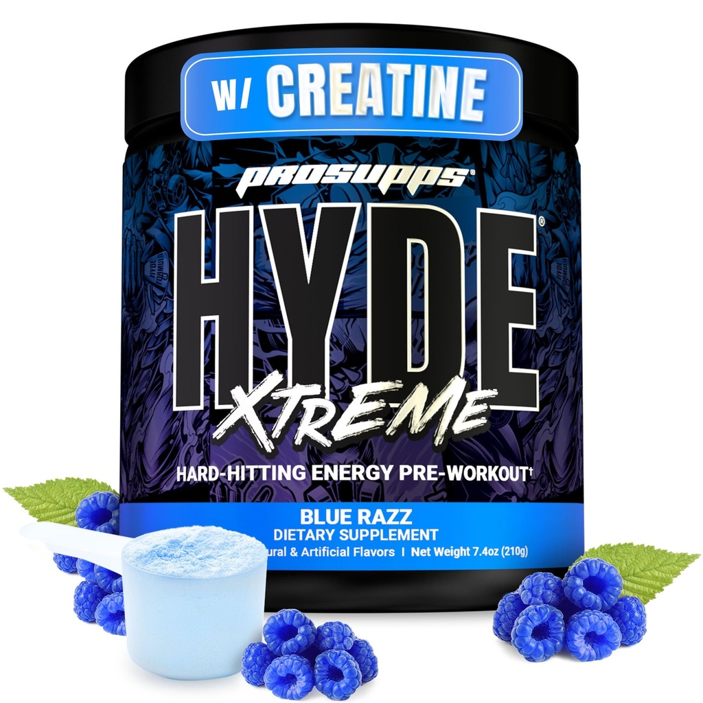 ProSupps Hyde Xtreme先生 用Creatine、Beta Alanine和Cafeine —— 极端能源、泵、重点和性能—— 适合男女体格和健身补充品(蓝光,30种服务)