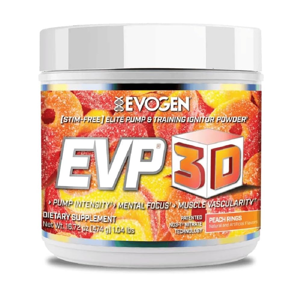 Evogen EVP-3D 极端工作前泵 Ignitor, Arginine Nitrate, Citrulline, Beta-Alanine, Lions Mane | 桃环 | 40 服务