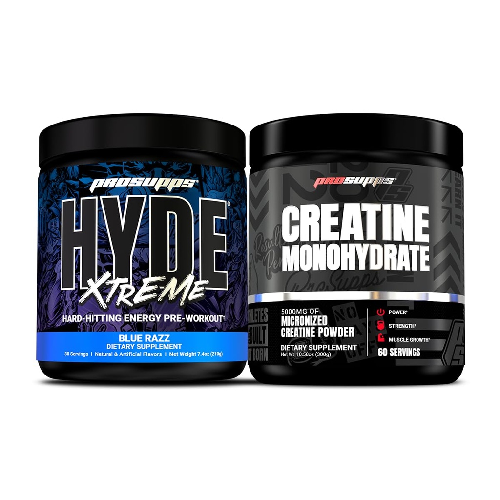 PROSUPPS Hyde Xtreme 硬接力能源预选、蓝光和Creatine 300套装
