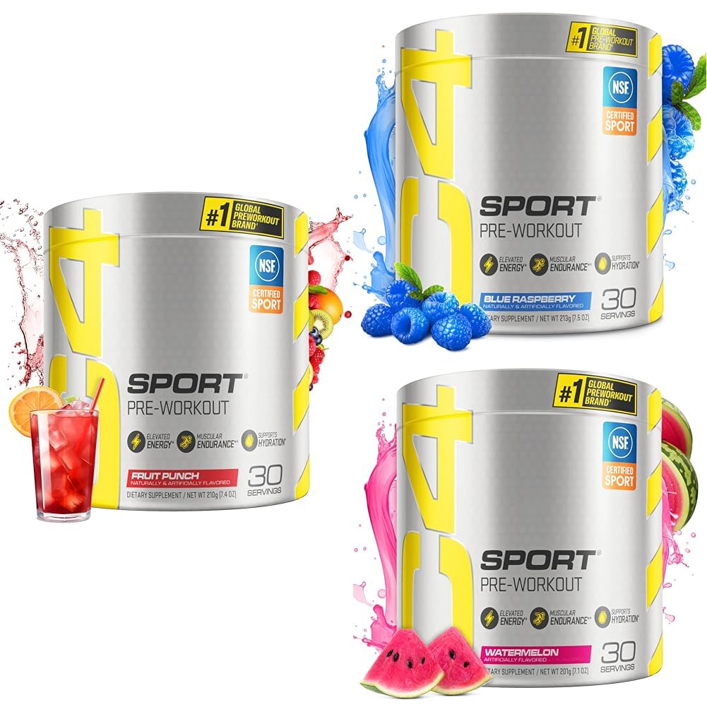 切鲁科 C4 运动预选工作粉盒(3 Flavors) - 预选工作能源 配有Creatine + 135mg Cafeine 和 Beta-Alanine 性能 组合 - NSF 体育30 服务认证
