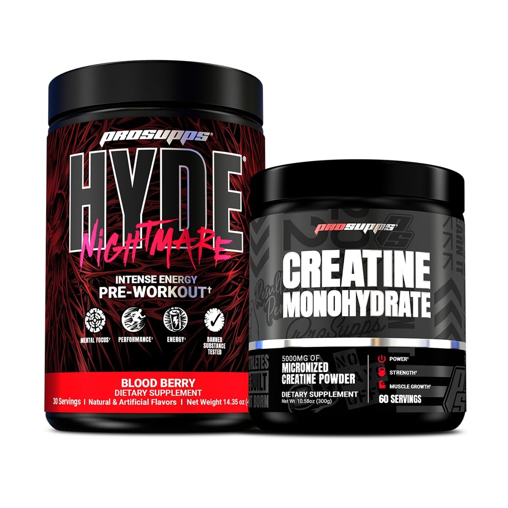 PROSUPPS HYDE NEARMARE 敏捷能量预选、血莓和Creatine 300 Bundle