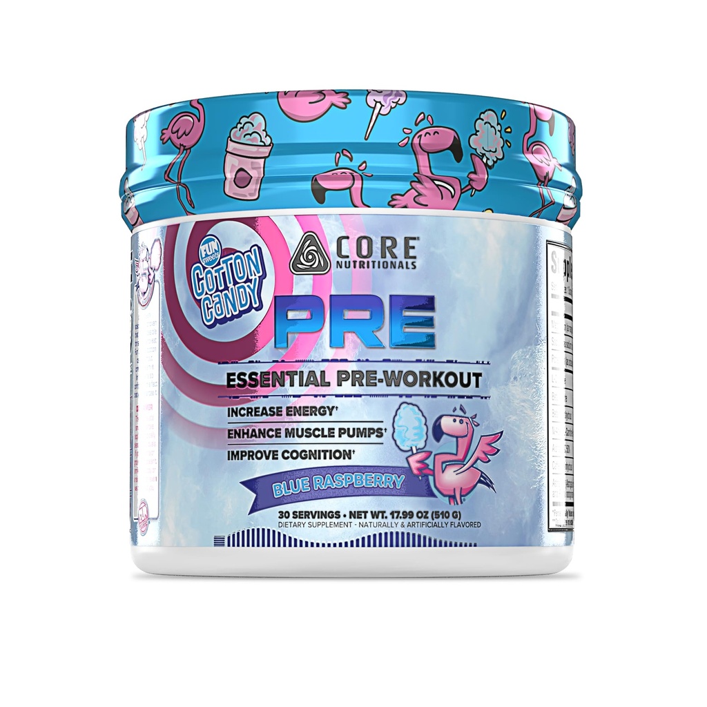 能量和肌肉泵的核心营养素基本预选 +++ L-Citrulline & Beta Alanine ++ 200mg 咖啡因 ++ 30 services (Fun Sweets Blue Raspberry)