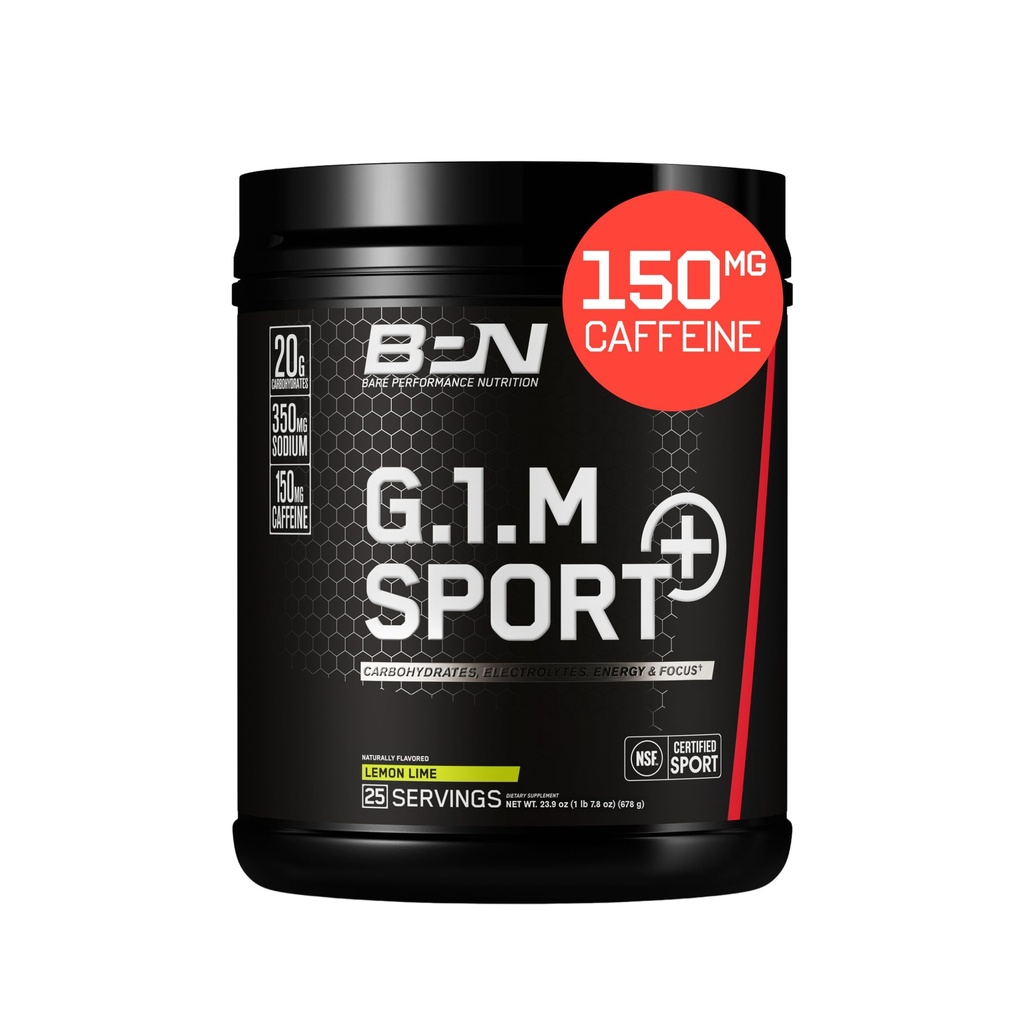 G.1.M 运动加耐力 前期工作 – 柠檬莱姆 → 25 服务 → 20g 碳化物, 350mg 钠, 150mg 咖啡因 → 电解质, 诺特罗匹克和集群 Dextrain → 能源与焦点