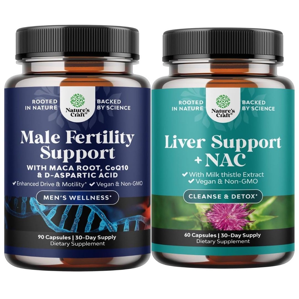 配有CoQ10 Maca Root Methy Folate & D-Aspartic酸和Liver支持 NAC 配有 Milk Thetle 提取器 N Acetyl Cysteine、Artichoke、Choline 和 Beetroot 的生育补充包