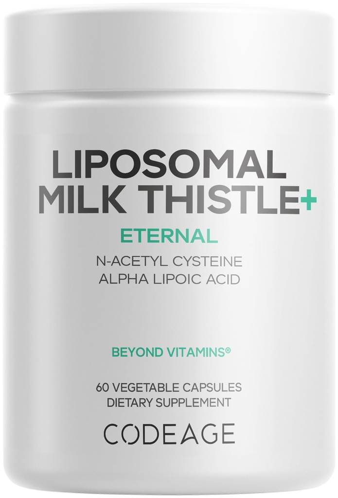 代号 Liposomal Milk Niltle+ Supplement - Silymarin from Silybum Marianum, NAC, Artichoke Leaf, Dandelion Root, Alpha Lipoic Acid, BioPerine, Liposomal 交付 - 非 GMO - 60 Capsules