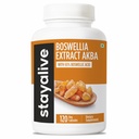 与AKBA和65%的Boswellic酸、12:1的Resin 提取粉末、2-月供应的120个计数、非GMO和Gluten-Free Boswellia补编一起,保持生命力