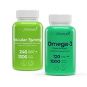 LongLifeNutri Vascular Synnergy Diosmin Hesperidin Complex 1300 mg & Omega-3 鱼油1000 mg Bundle – 240 Veg Capsules + 120 Softgel,4-Month供应,实验室测试,美国制造
