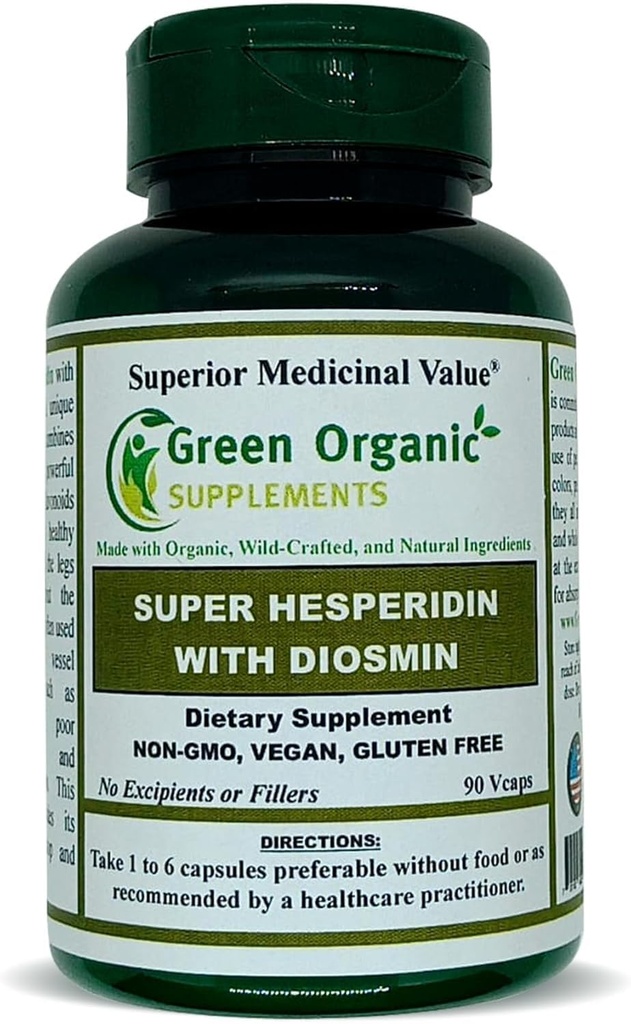 绿色有机补充剂Hesperidin, Diosmin, Narangin, 独特公式(手工制造,非GMO, Vegan, & Gluten Free)(单)