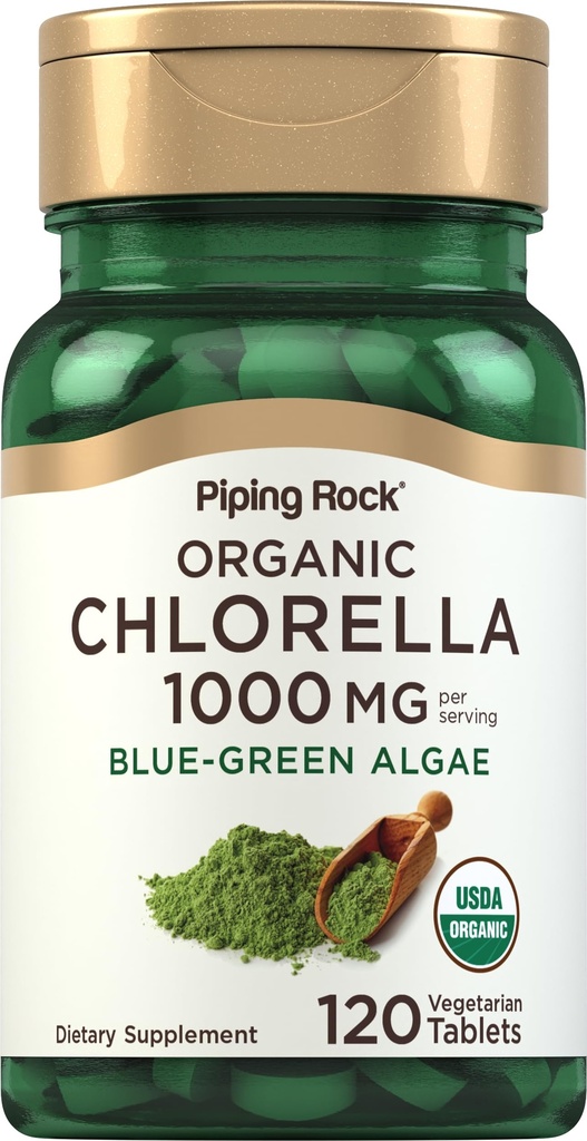 (原始内容存档于2018-12-05) (英语). Piping Rock Chlorella | 1000mg | 120 片 蓝绿藻 | 破碎的细胞壁 有机 | Non-GMO, Gluten Free Supplement