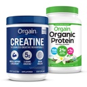 Orgin Creatine Monohydrate Powder 17.64 Oz(100 services) & Organic Vegan Vanilla 豆蛋白粉 2.03 lb Bundle - 植物蛋白和肌肉支持