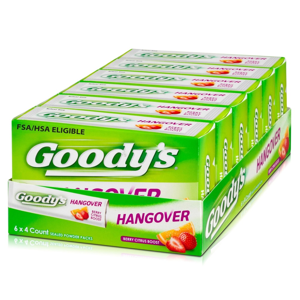 Goody的宿醉粉,快速疼痛救济,Berry Citrus Flavor,4棒粉,6包