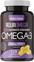 5X 最终优势 Omega 3 鱼油补充剂 EPA 和 DHA Omega-3 脂肪酸和维生素 D, Burpless Fish Omega3 配有高强度DHA 补充剂 不受欢迎的Omega3 补充剂 120 软胶