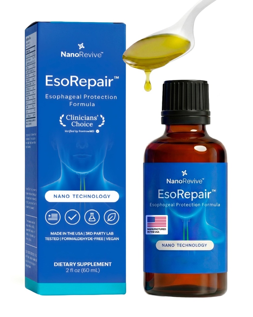 EsoRepair Nano Esophageal & Tomach 男女健康补编 - 消化舒适 - Slipperi Elm Bark, Zinc L-Carnosine & Aloe Vera 提取 - 非GMO & 奶制品免费