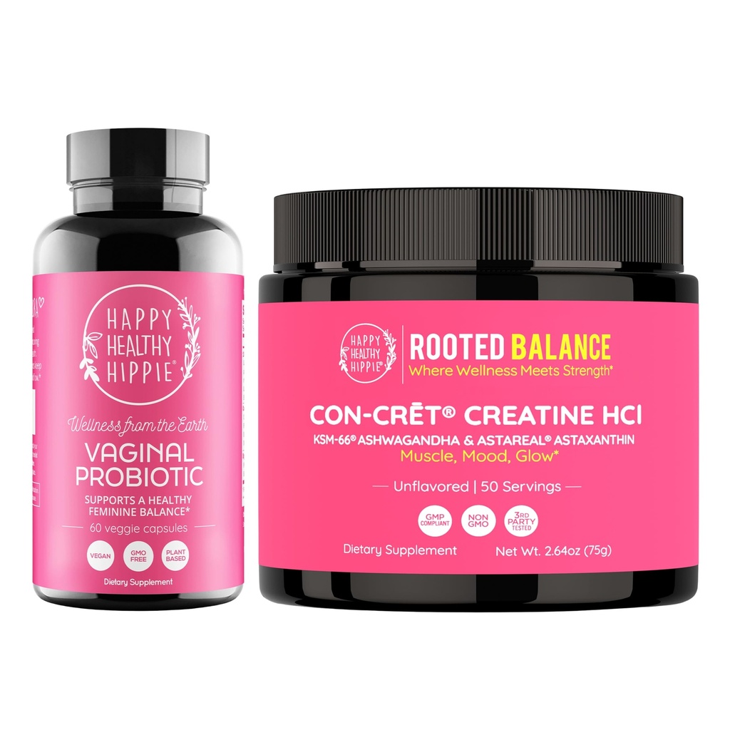 Happy Healthy Hippie Creatine HCl Powder & Vaginal Probiotics for Women