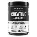 Jaked Factory Creatine + Taurine - Creatine Monohydrate 5000mg 配Taurine 2000mg 增强肌肉强度和细胞水分 - 60个服务型,未受欢迎