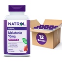 Natrol FastSolve Melatonin 10毫克,Melatonin 休息补充剂,成人睡眠支持,100 草莓味的Melatonin药片,最多100天供应