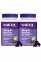 Natrol Sleep + 与梅拉托宁 5 mg 一起还原镁 Glycinate Blend Gummys – 与 GABA , 植物混合剂, Cherry Flavor , 60 Gummys (Pack of 2) 一起冷却镁.