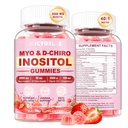 Myo-Inositol & D-Chiro Inositol Gummies Supplement for Women 2000mg + 50mg Ideal 40:1 Ratio with Magnesium and Vitamin D3 for Female Hormone Balance & Wellness, Vegan, Gelatin-Free, 60 Gummies