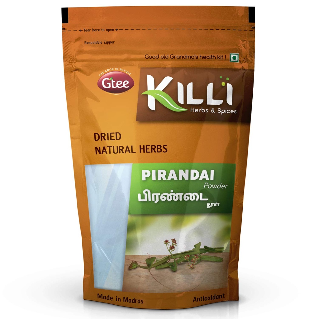 KILLLI PIRANDAI | Hadjod | VELD GRAPE | CISUS 四角形| | Nalleru Powder, 100克