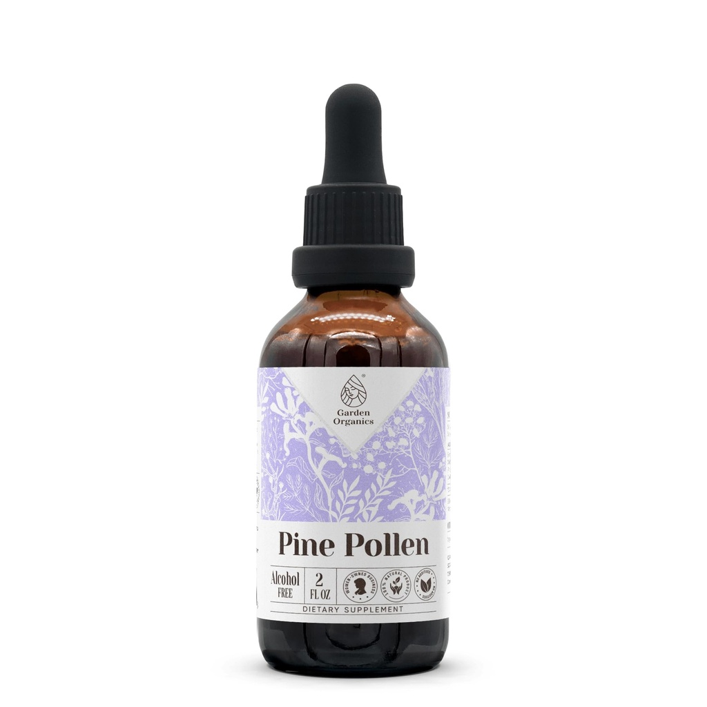 Pine Pollen Alcohol-Free Natural Tincture Extract, Immune System Booster, Liquid Drops Made from 100% (2 fl oz)