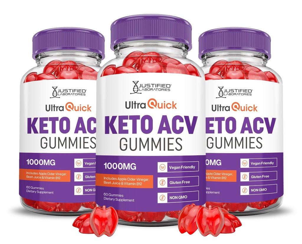 (3 Pack) Ultra Quick Keto ACV Gummys 高级公式 1000MG 超快 Keto Gummys 苹果苹果苹果苹果苹果醋 配以石榴甜菜汁粉 B12 Vegan Non GMO 180 Gummys 配制.