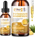 2 Pack Potassium Magnesium 补充液体 - 高吸附性 almal Magnesium Complex 500mg & Potassium 99mg Plus Calcium,维生素D3,腿板和骨料与能量与免疫支持的锌 - 2 Fl oz