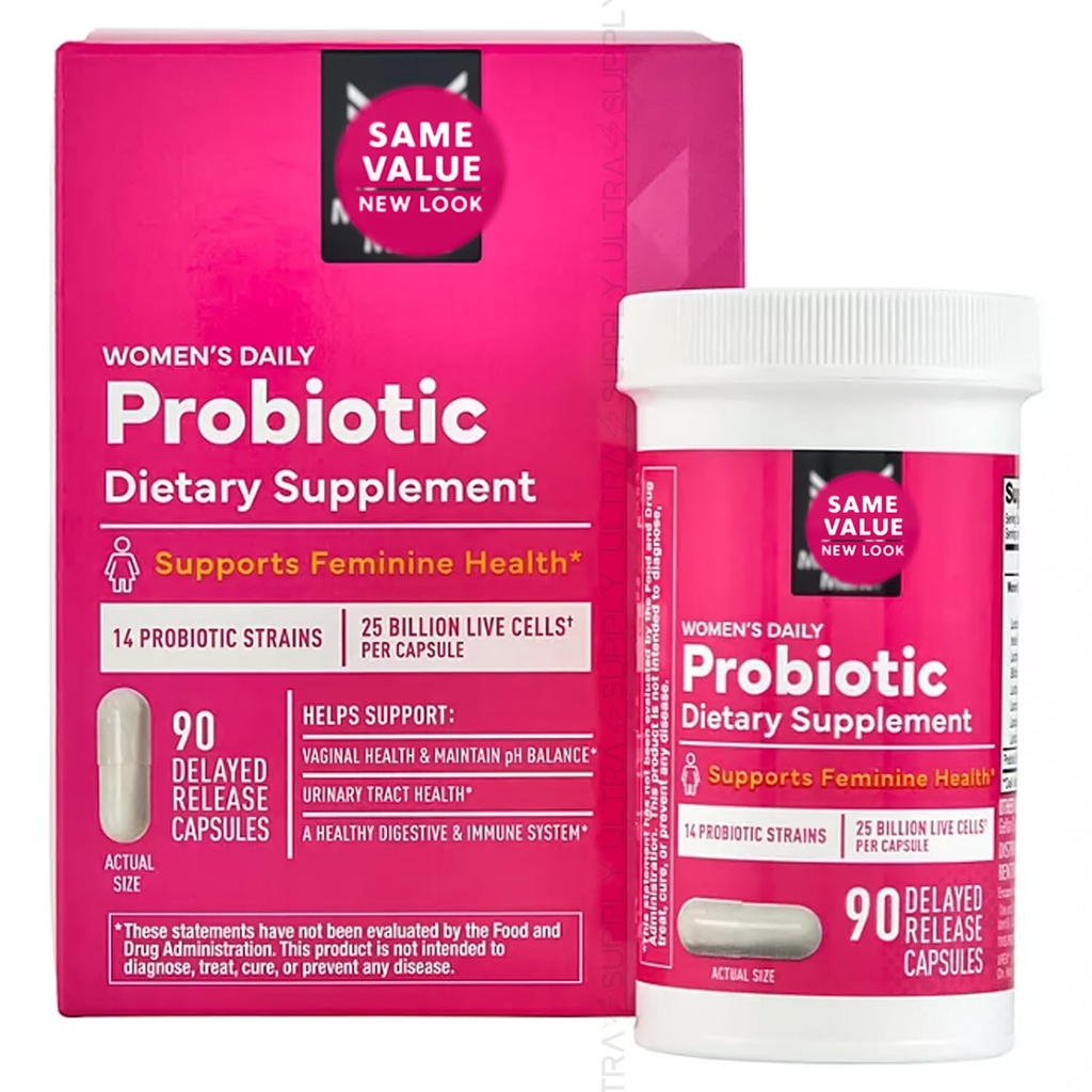 成员 Mark Women's Probiotic 25亿 CPU – 14 Strains, 延迟释放 Capsules, 90 Counter