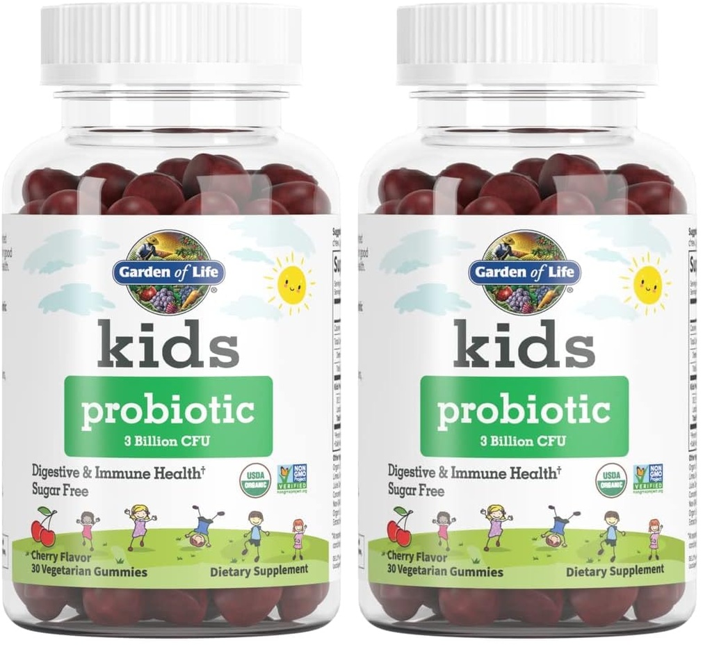 生命之园儿童 Probiotic 3亿 CPU, Cherry Flavor Gummys - 儿童无糖每日 Probiotics for Kids,儿童消化和免疫健康, 30 Vegetarian Gummys, (第2页)