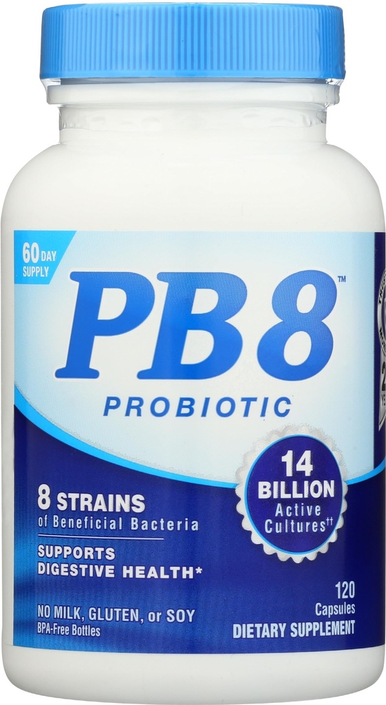 营养 现在 PB8 酸性op Probiotic, Gluten Free, 120 Capsules (Pack of 1)