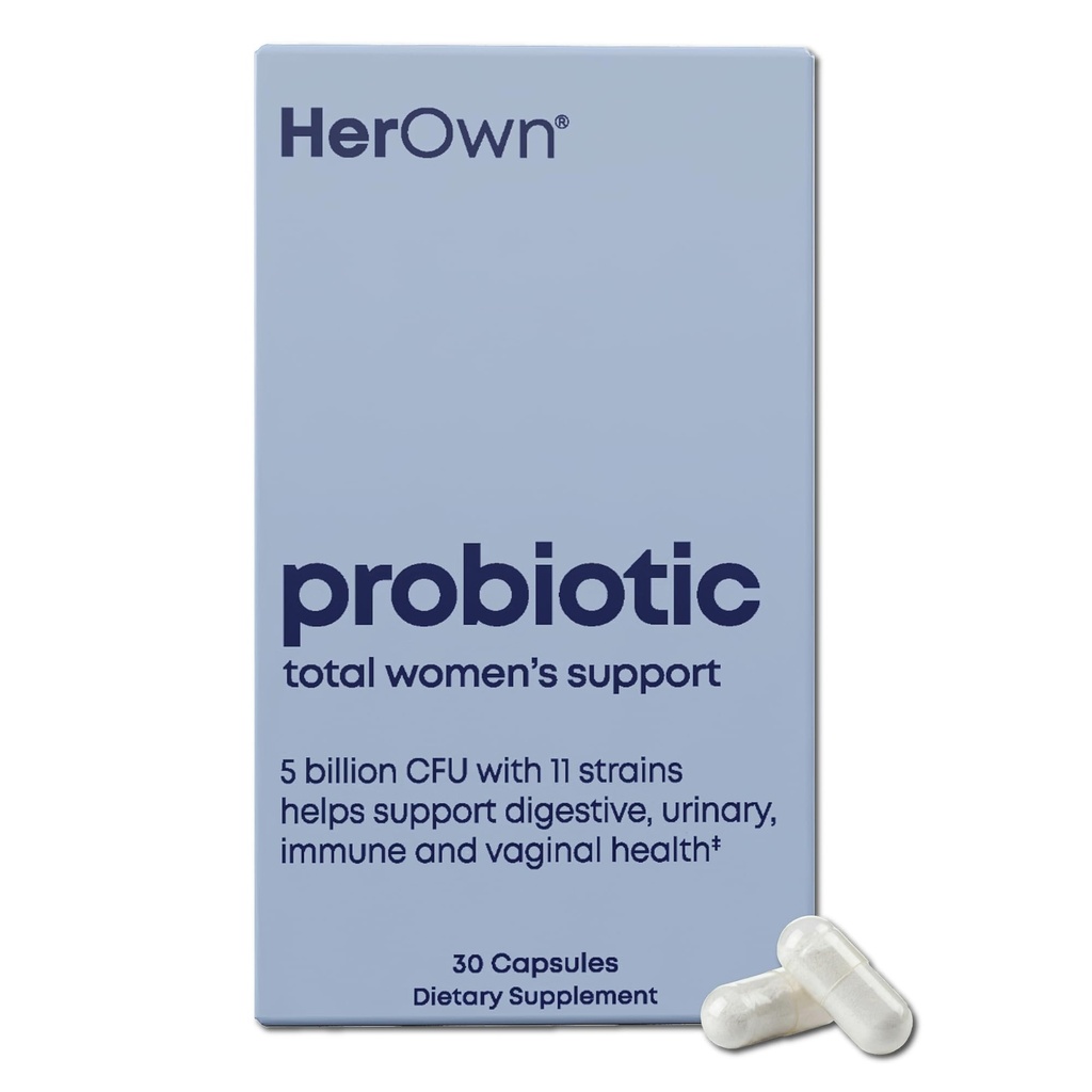 她自己的 " 女性priobiotics " 、 " 5亿个带有 " 预生 " 、 " 支持健康消化 " 、 " 11个草原 " 、 " Gluten " 和 " Soy Free " 、 " Vegan " 、 " 非GMO " 、 " 30个卡普苏莱 " 、 " 30个服务 "