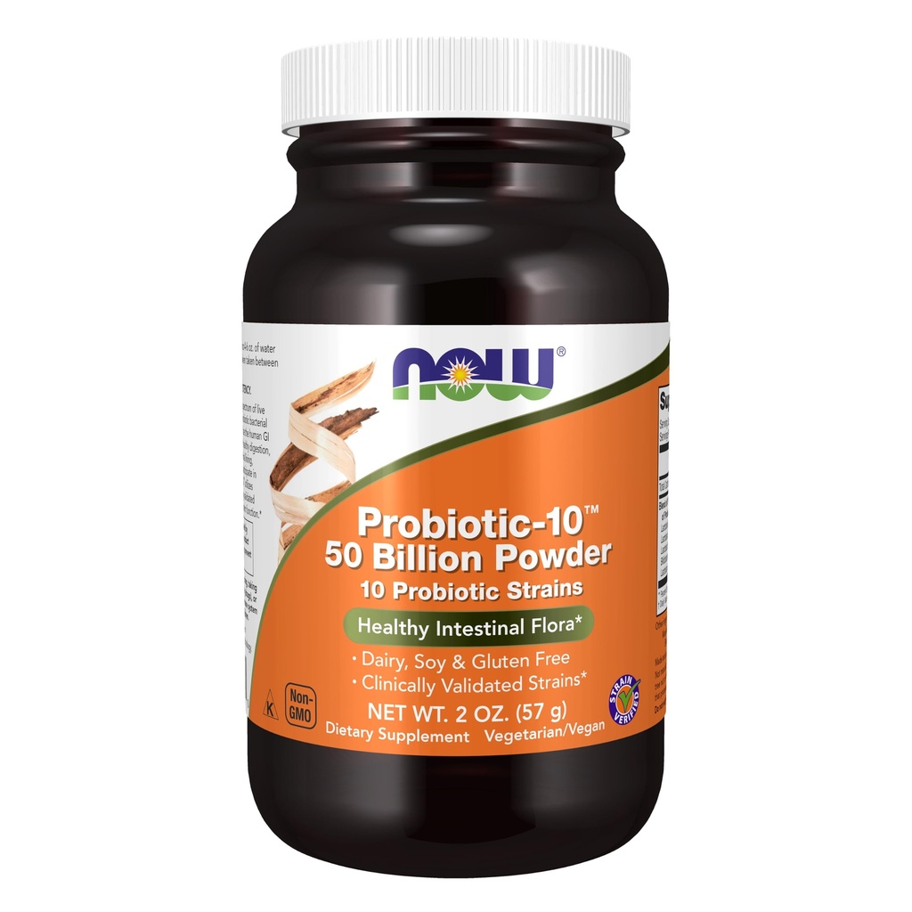 Now Suppers, Probiotic-10TM Powder, 5亿, 配有 10 Probiotic Strains, Strain Verife, 2-Ounce