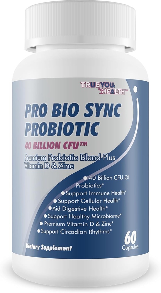 Pro Bio Syncial Probiotic 40亿 CPU - Premium Probiotic Supposition with Immune - 帮助改善 Gut 微生物群 - 多健康效益 - 支持文摘、细胞健康、环形节奏