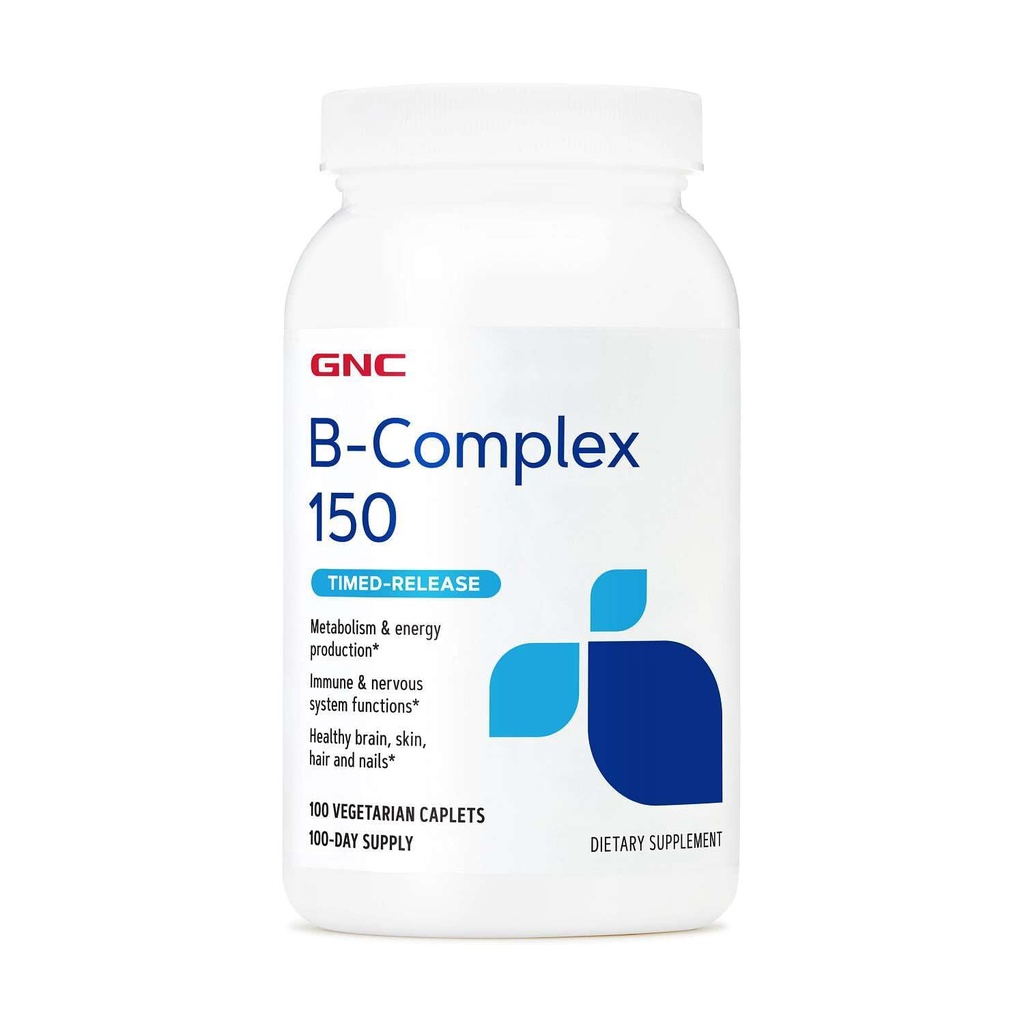 GNC B-Complex 150,代谢与能源生产,定时放行,100计数