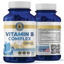 Vykee营养B 复合体补充剂 — 高剂量B 维生素,含750mg DFE Folate,440mcg B12/Biotin → Vegan N-GMO → 支持细胞能量生产和红血细胞形成 → 120 Capsules