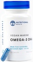 Omega 3 Algae DHA Vegan - Omega 3 DHA 补充品,以植物为主的Omega-3 有机藻,有机基亚,有机叶草种子 第三方测试,医生的选择,1个月供应,30卡普勒斯