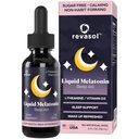 Liquid Melatonin Sleep Aid, L-Theanine & Vitamin D3, Dietary Supplement, Natural Melatonin 1 mg, Natural Sleep Aids for Adults & Kids 4+, Sleeping Supplement, 2 oz