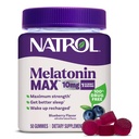 纳特罗尔·梅拉托宁 10 mg 睡眠援助补编,50 MelatoninMax Gummys伯爵,蓝莓Flavor,10 mg Melatonin Gummys 偶尔失眠,50天供应