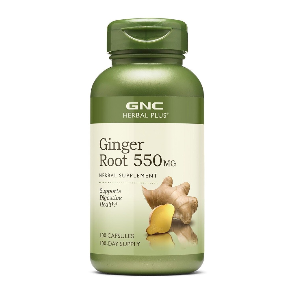 GNC 草药加姜根 550mg 补充剂,支持消化保健,100种服务
