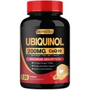 DRFSTER Coq10 Ubiquinol 200mg, Coq10 200mg Softgels, Max 吸收 Ubiquinol 配有维生素E & PQQ & Black Pepper, 强抗氧化剂, 120 软胶