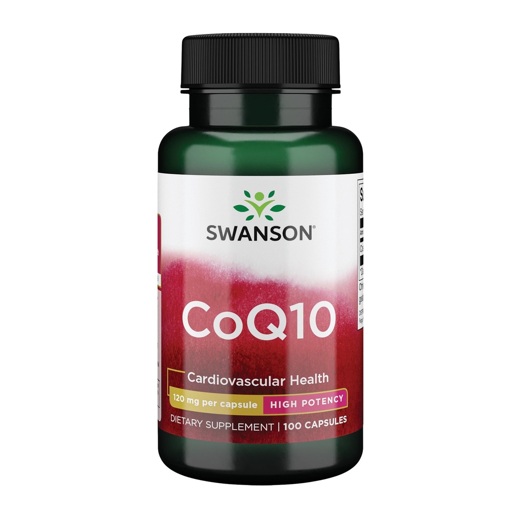 Swanson CoQ10 - 帮助促进心脏健康、能量支持和辅助 整体心血管系统健康 - 帮助维持Coenzyme Q10 补编 - (100 Capsules, 每人120 mg)