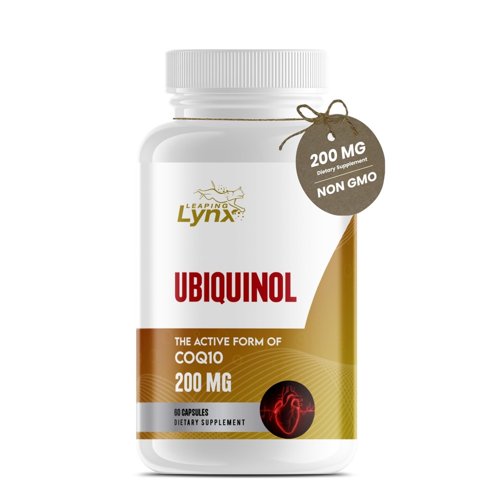 Ubiquinol CoQ10 200mg – 高吸收活性Coenzyme Q10 心脏健康,能量和细胞生命力补充 → 60 Capsules, 60天供应 → 生物可用抗氧化剂公式 → 非GMO