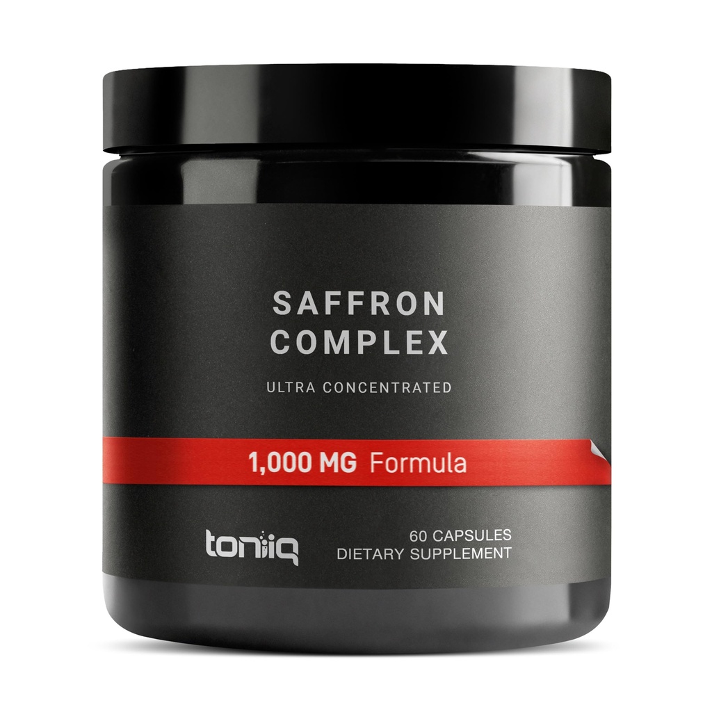 Toniiq Saffron Extract Complex – 30mg Clinically Studied Safr’Inside® – L-Theanine 210mg, Magnesium Glycinate 400mg, 40:1 Ashwagandha & 10:1 Rhodiola – Lab Tested – 60 Capsules