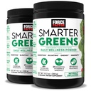 强力因素 Smarter Greens Daily Wellness Pack 2-Pack 支持能源,豁免和文摘,超食品绿皮粉加维生素,矿物与Probiotics, 不受欢迎,60种服务