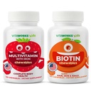 VitaWorks Kids Multivitamin Chewables + Biotin 5000mcg Chewables Bundle