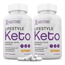 合理实验室 (2 Pack Life Style Keto Pills 1275MG New & Professional) 包含 Apple Cider Vinegar Extra Virgin 橄榄油粉绿茶叶 120 Capsules