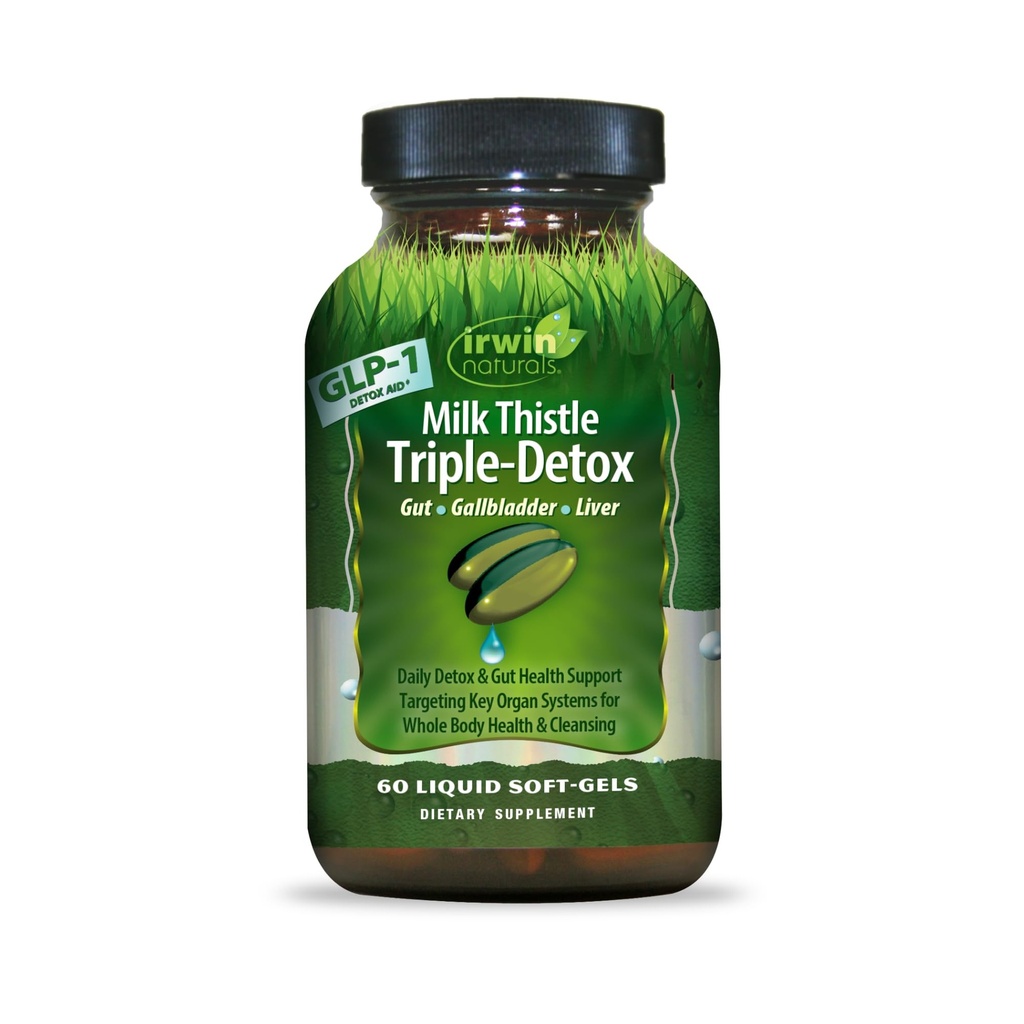 Irwin Naturals Milk Thetle Triple-Detox – 高级肝脏和解毒支持,60 液态软胶