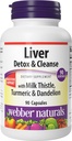 Webber Naturals Liver Detox & Cleanse 配有西利玛琳牛奶硝酸盐、阿蒂科克、Turmeric和Dandelion 提取剂,90 Capsules,草药补充剂,消化支持,奶制品和Gluten Free