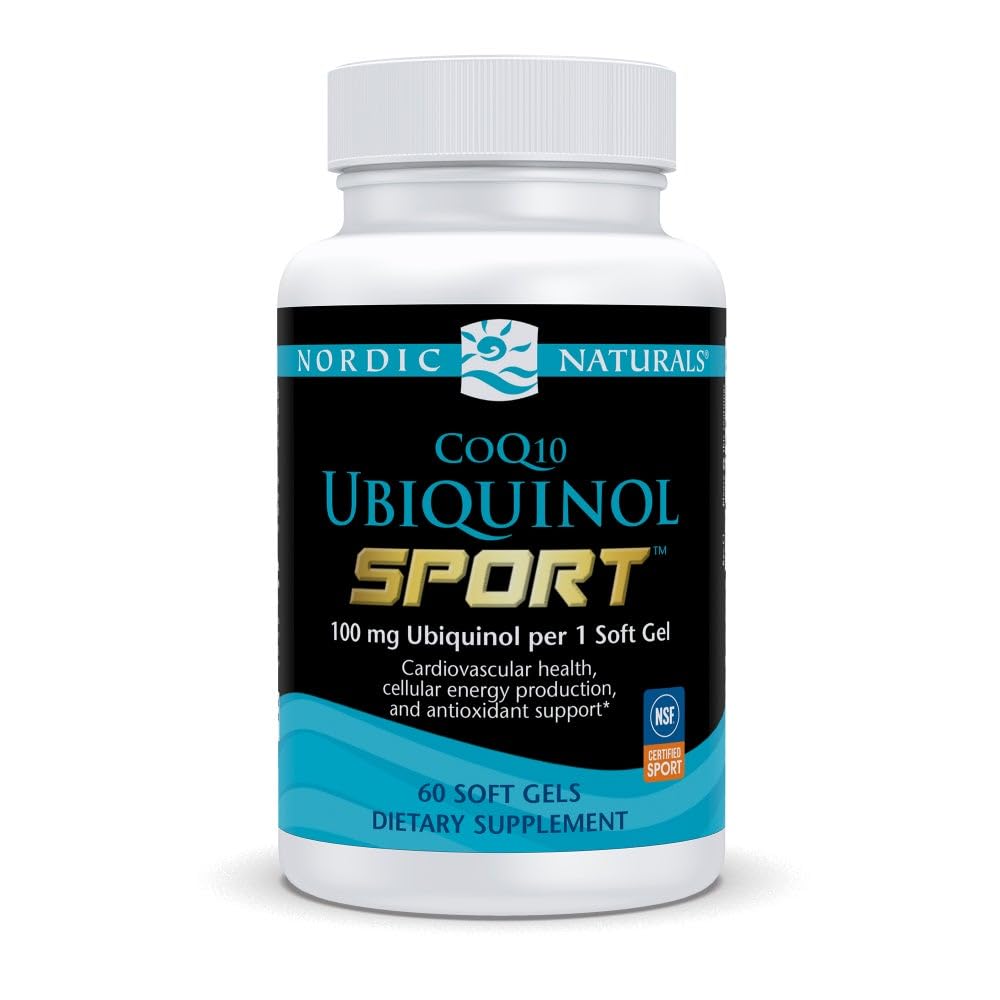 北欧自然体 北欧 CoQ10 Ubiquinol Sport - 60 mini Soft Gels - 100 mg Ubiquinol - 心脏健康,身体性能,细胞能生产 - 非GMO - 60 services