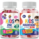 Magnesium Gummies for Kids & Adults - 500mg & Zinc Gummies for Kids & Adults - Zinc Chewable Gummy for Immune Support - Powerful Natural Antioxidant Non-GMO Supplement for Children Men Woman Adults.
