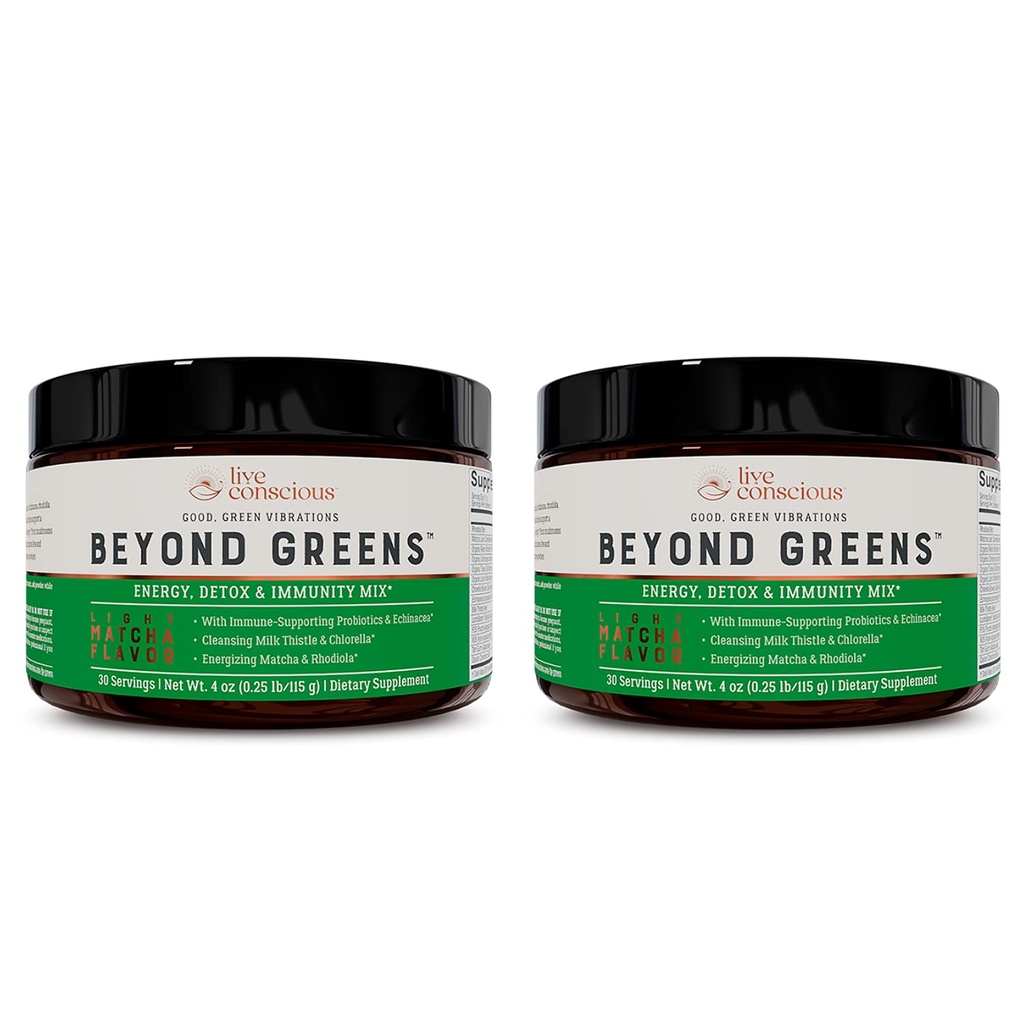 爱奇艺州Matcha Flavor w/Chlorella、Ichinacea、免疫支持和能源的抗生素----30种服务(2-Pack)